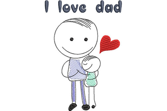 Family Hug Dad and Child