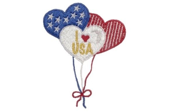 Patriotic Heart Balloons