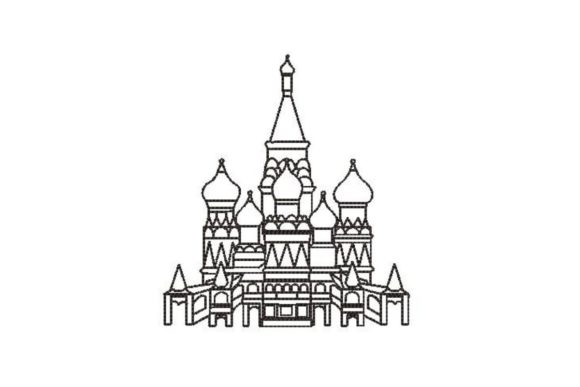 World Landmarks Coloring Design Saint Basil s Cathedral